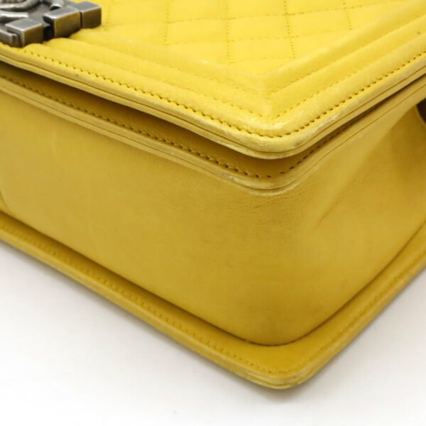 Chanel Boy Matelasse Leather Shoulder Bag Yellow - Image 3