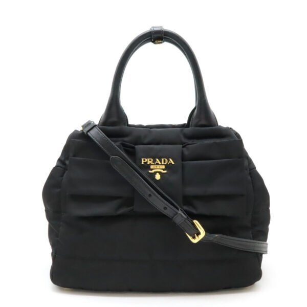 Prada Nylon Leather Ribbon 2WAY Tote Bag
