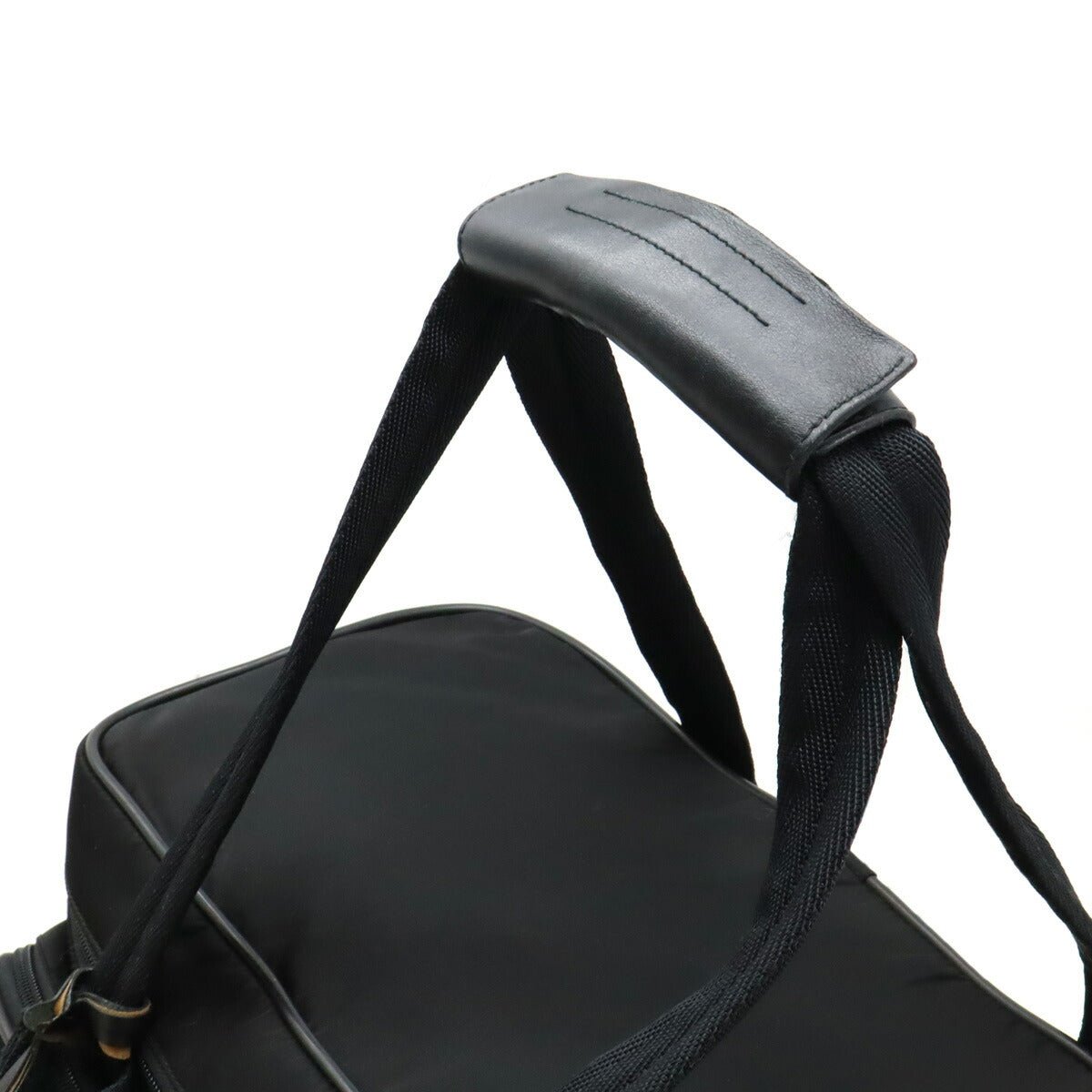 Prada Nylon Leather 2WAY Tote Bag Black - Image 4