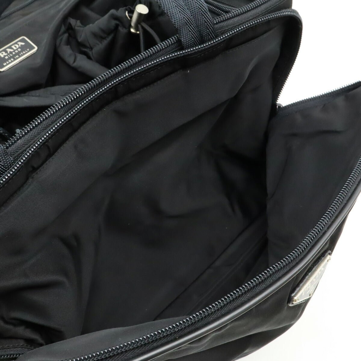 Prada Nylon Leather 2WAY Tote Bag Black - Image 6