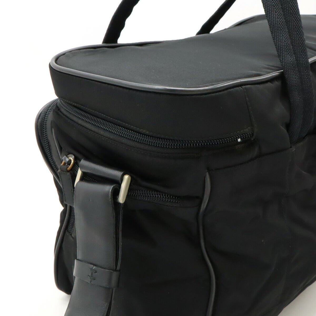 Prada Nylon Leather 2WAY Tote Bag Black - Image 7