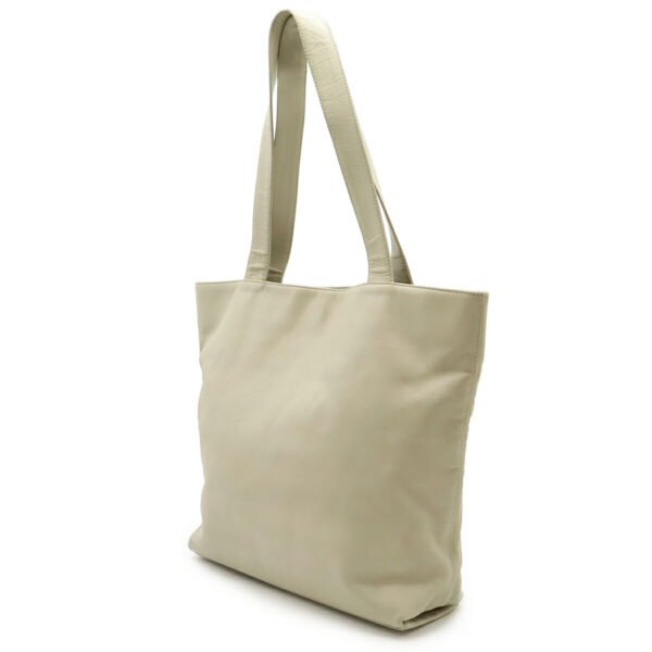 Chanel Leather Coco Mark Embossed Tote Bag - Image 2