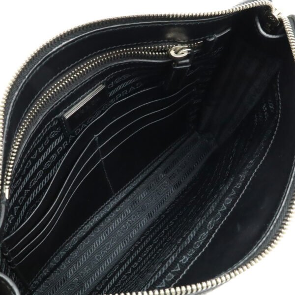 Prada Leather Shoulder Bag Black - Image 5