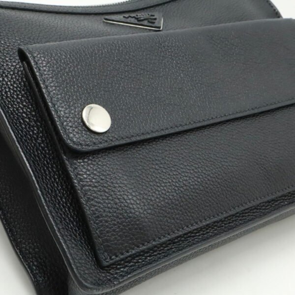 Prada Leather Shoulder Bag Black - Image 8