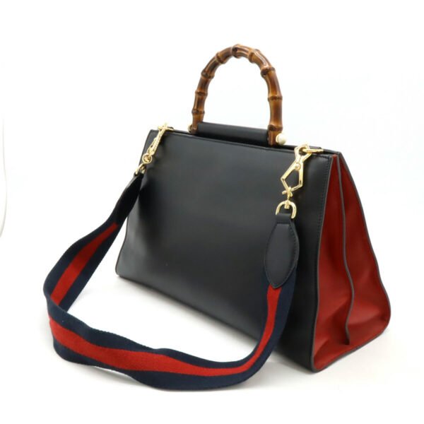 Gucci Bamboo Leather Handbag 2WAY Black - Image 2