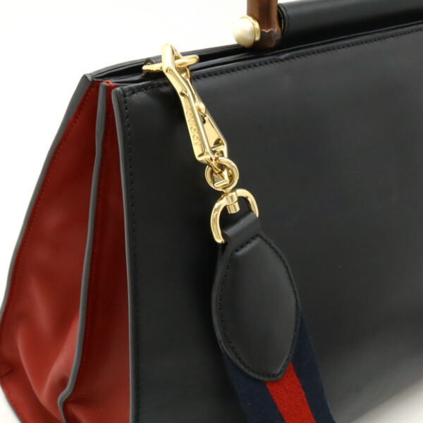 Gucci Bamboo Leather Handbag 2WAY Black - Image 7