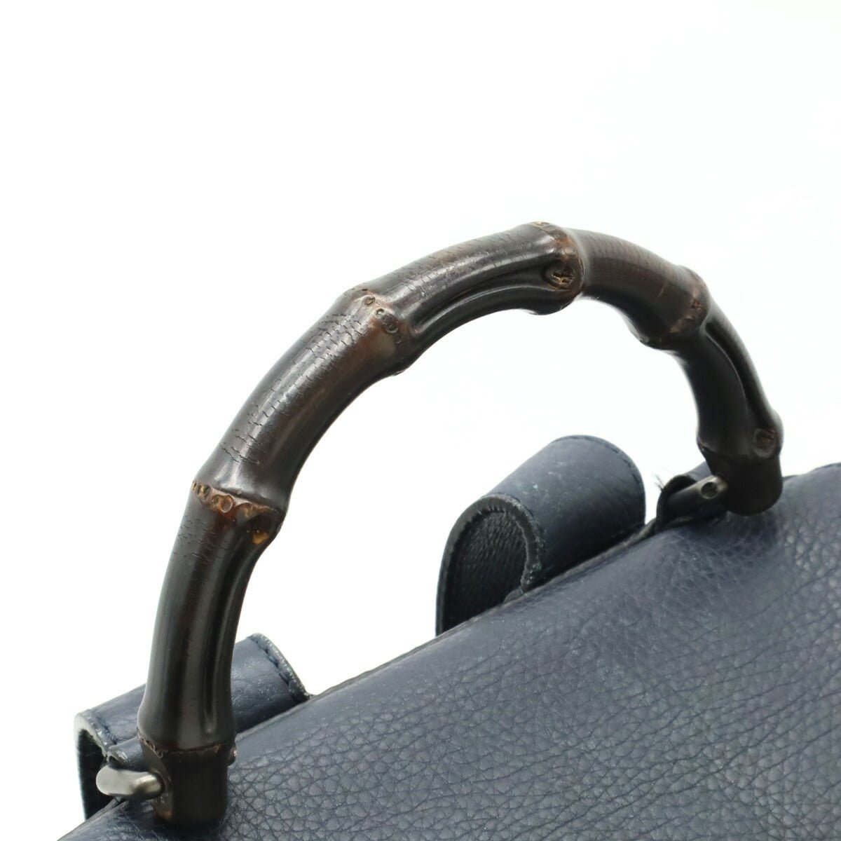 Gucci Bamboo Leather Backpack Navy 387097 - Image 4