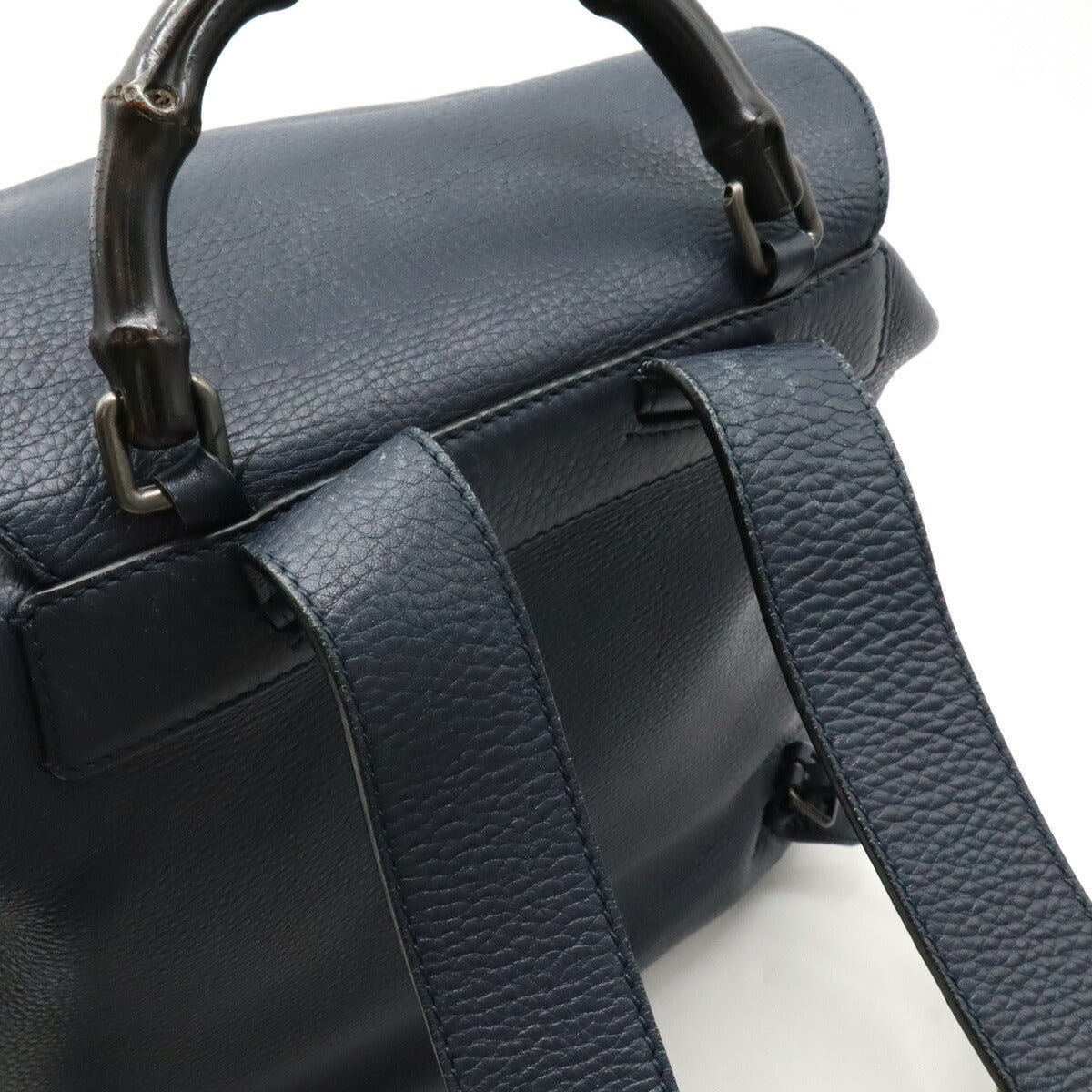 Gucci Bamboo Leather Backpack Navy 387097 - Image 7