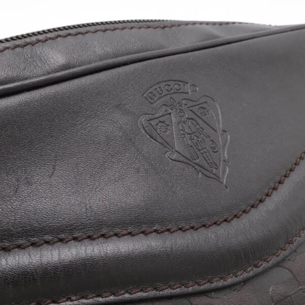 Gucci Leather Crest Horsebit Shoulder Bag - Image 4