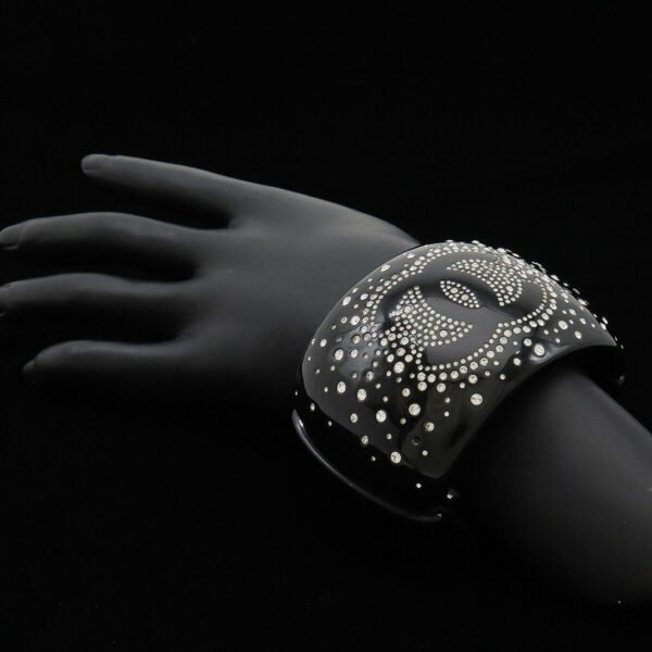 Chanel Coco Mark Rhinestone Bangle Bracelet - Image 7