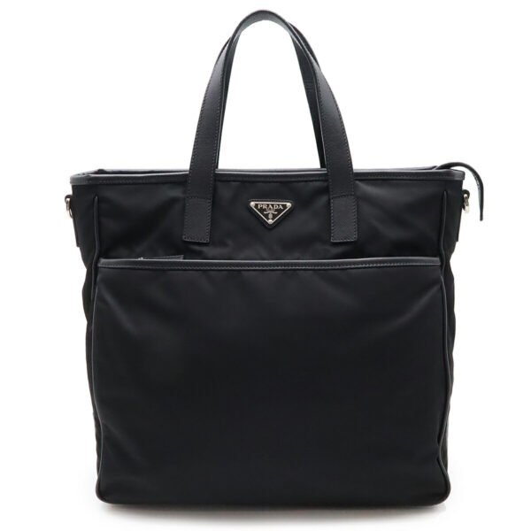 Prada Nylon Leather Tote Bag 2VG032