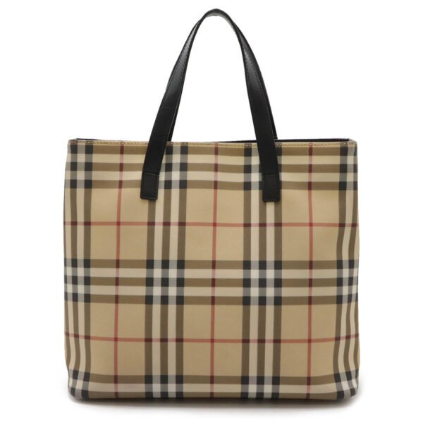 Burberry Nova Check Tote Bag PVC Leather