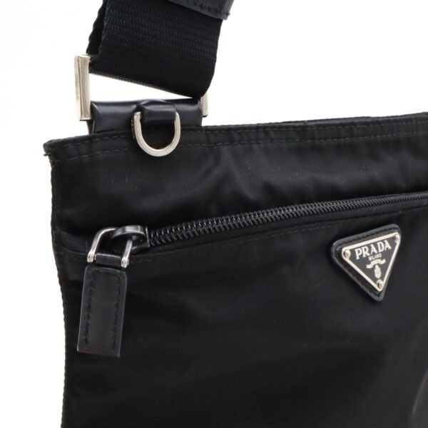 Prada Nylon Leather Shoulder Bag Black - Image 6