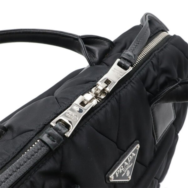 Prada Nylon Leather 2WAY Tote Handbag - Image 4