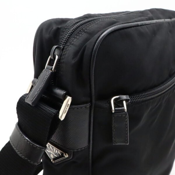 Prada Nylon Leather Shoulder Bag V160 - Image 7