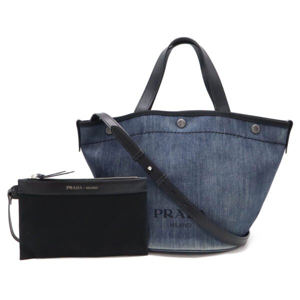 Prada Denim Leather 2WAY Tote Bag