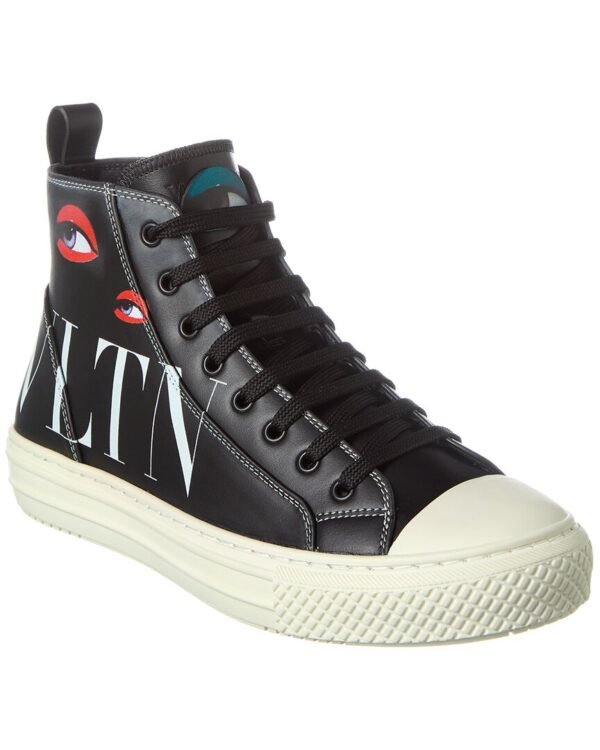 Valentino Leather High-Top Sneaker