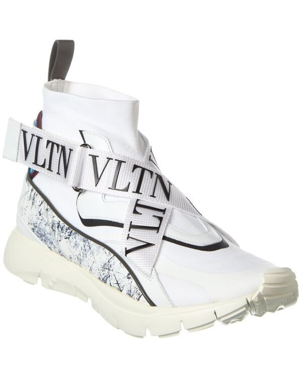 Valentino Knit & Leather Sneaker