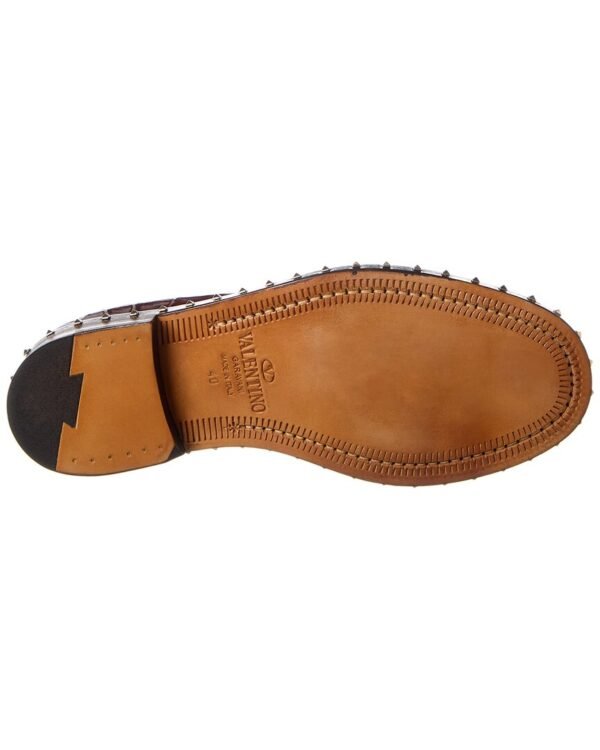 Valentino Rockstud Croc-Embossed Leather Oxford - Image 4