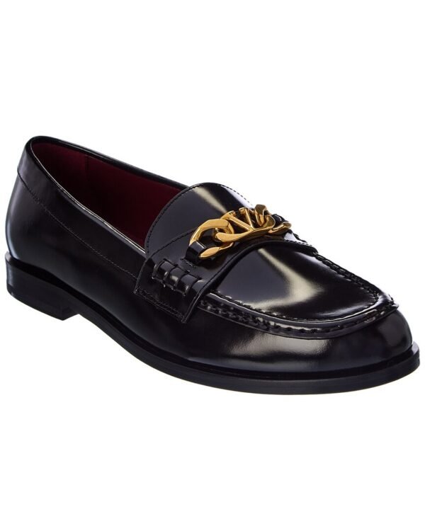 Valentino Vlogo Leather Loafer