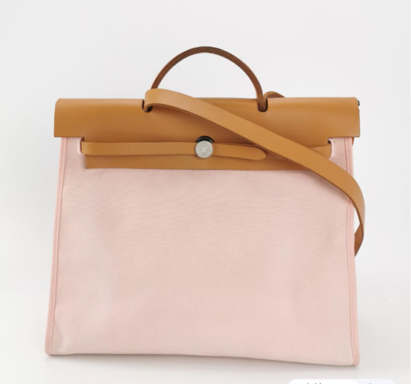 Preloved Hermes Herbag39 Hunter 3Q 2015year pink 38.5cm*31cm*13cm 24121478982900 - Image 5