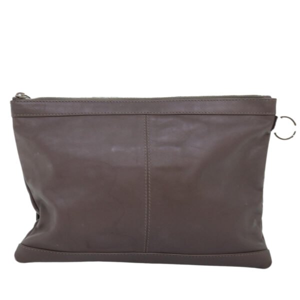 Balenciaga Clip Brown Leather Clutch Bag (Pre-Owned) - Image 2