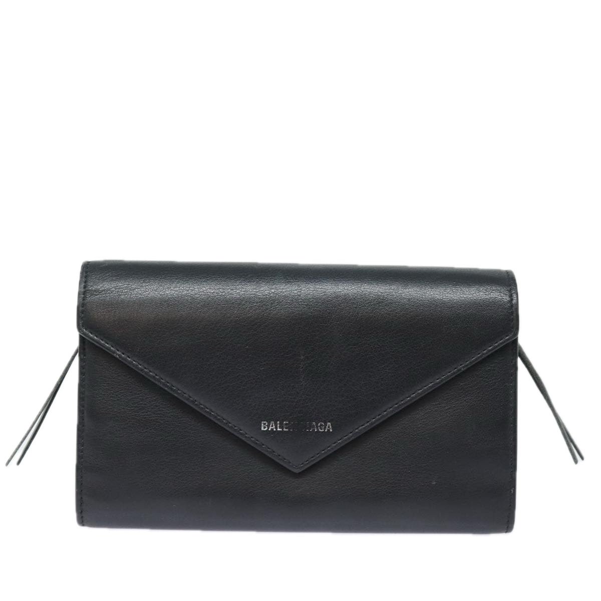 Balenciaga Papier Black Leather Wallet (Pre-Owned)