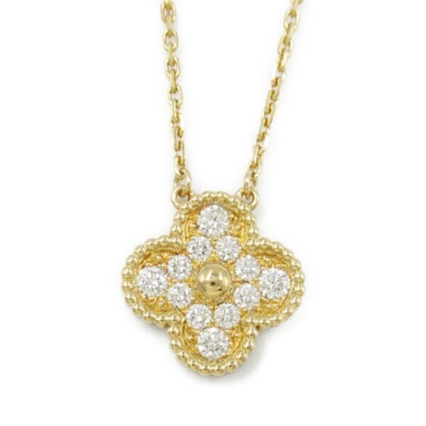 Van Cleef & Arpels Vintage Alhambra Diamond Necklace K18 YG - Image 2