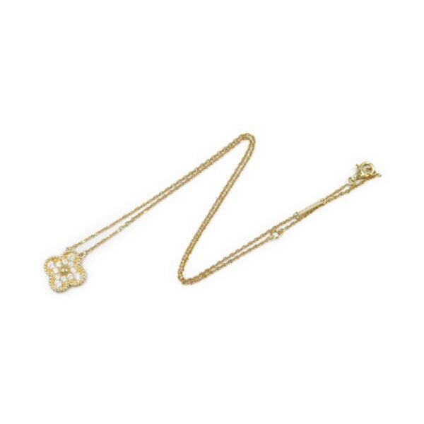 Van Cleef & Arpels Vintage Alhambra Diamond Necklace K18 YG - Image 3