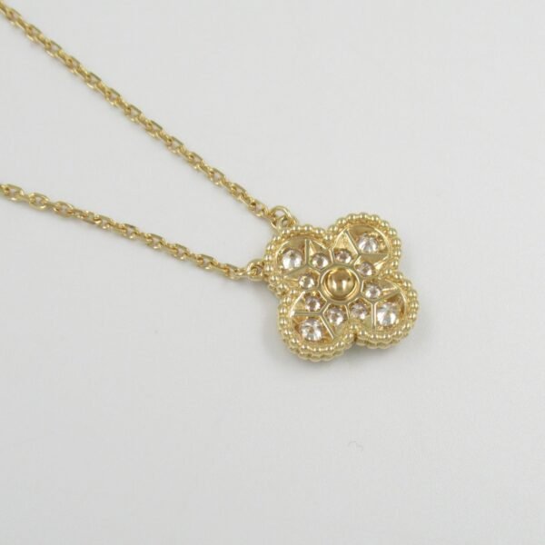 Van Cleef & Arpels Vintage Alhambra Diamond Necklace K18 YG - Image 6