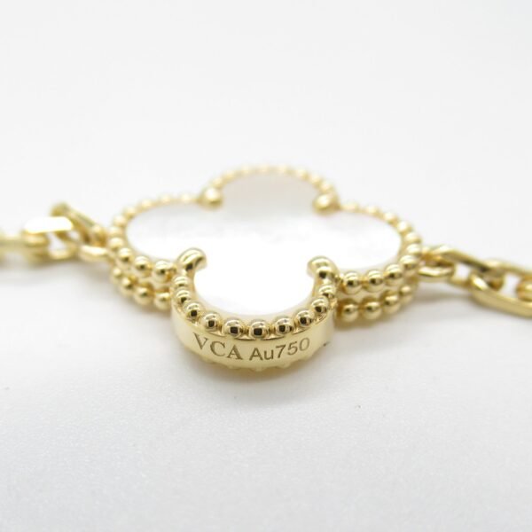 Van Cleef & Arpels Vintage Alhambra Long Necklace 20 Motifs K18 Yellow Gold Mother of Pearl - Image 5