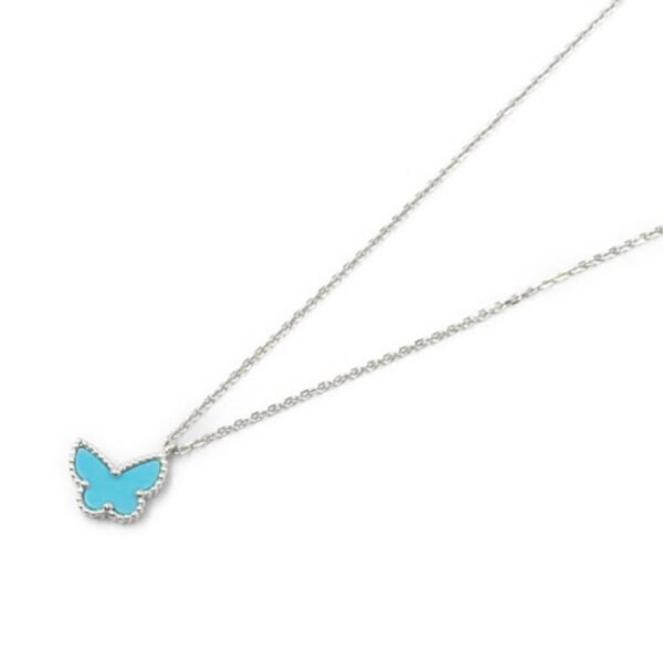Van Cleef & Arpels Sweet Alhambra Butterfly Necklace K18WG Turquoise