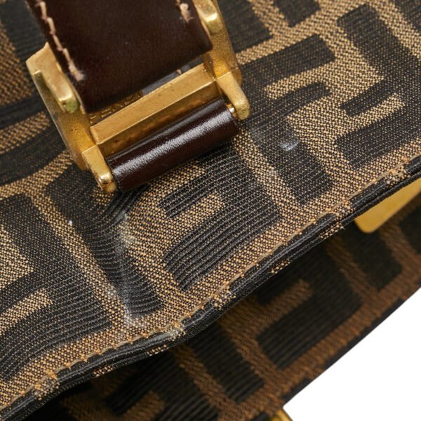 Fendi Zucca Canvas Leather Handbag - Image 4