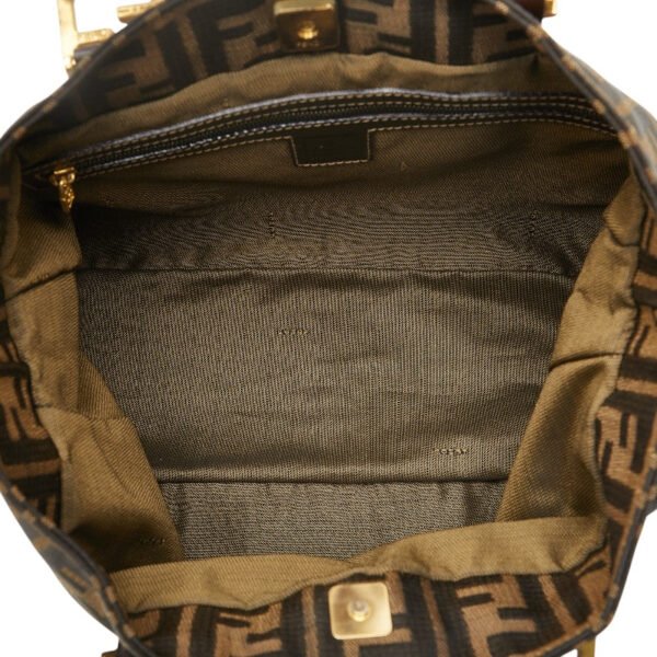 Fendi Zucca Canvas Leather Handbag - Image 5
