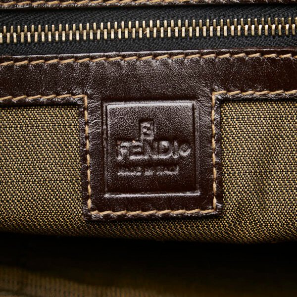 Fendi Zucca Canvas Leather Handbag - Image 6
