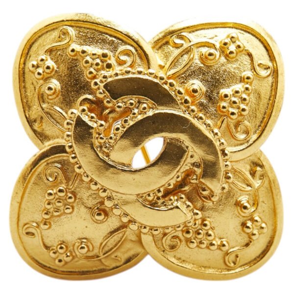 Chanel Vintage Coco Mark Gold Brooch