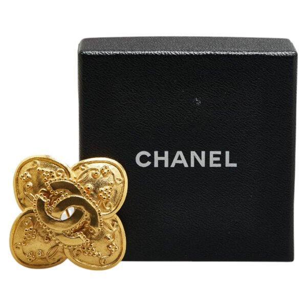 Chanel Vintage Coco Mark Gold Brooch - Image 4