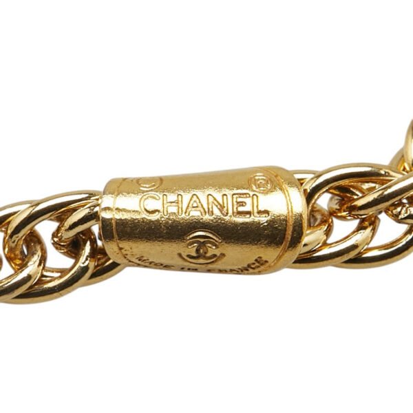 Chanel Coco Mark Rhinestone Necklace Gold - Image 5