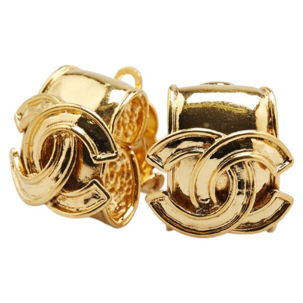 Chanel Vintage Coco Mark Earrings Gold