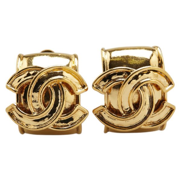 Chanel Vintage Coco Mark Earrings Gold - Image 2