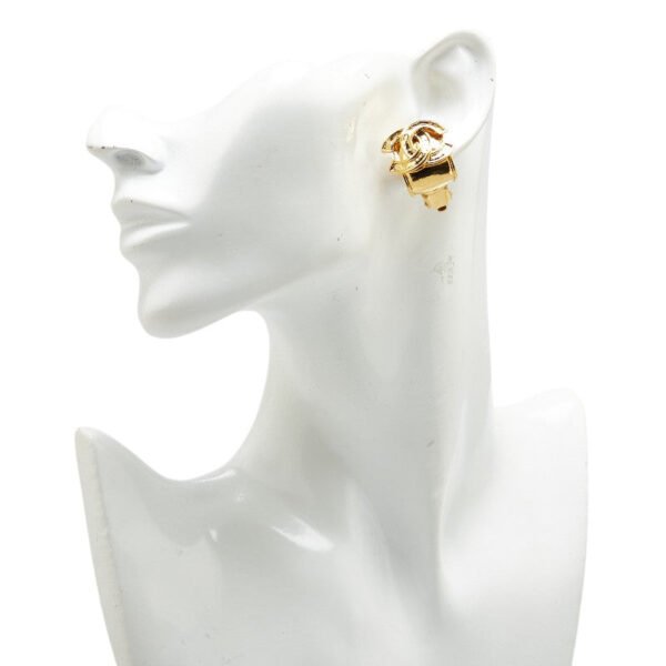 Chanel Vintage Coco Mark Earrings Gold - Image 7