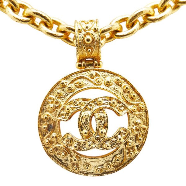 Chanel Vintage Coco Mark Necklace Gold Plated - Image 2