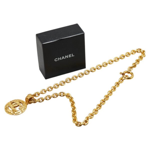 Chanel Vintage Coco Mark Necklace Gold Plated - Image 7