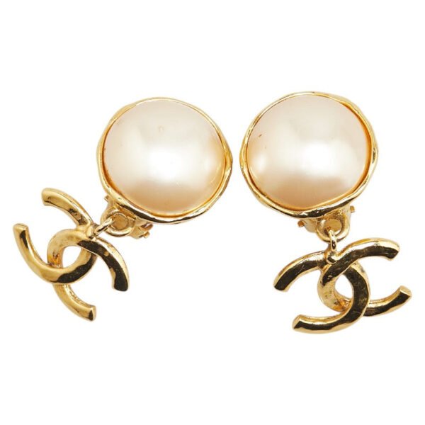 Chanel Vintage Coco Mark Pearl Earrings