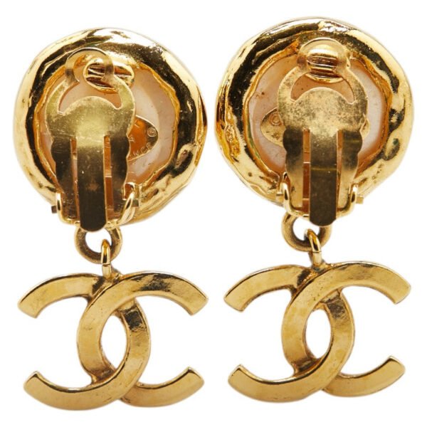 Chanel Vintage Coco Mark Pearl Earrings - Image 3