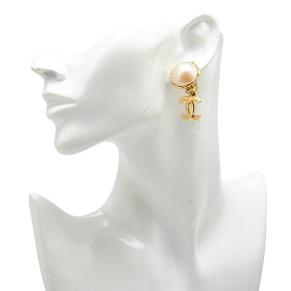 Chanel Vintage Coco Mark Pearl Earrings - Image 6