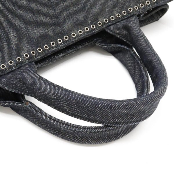 Prada Denim Studded Canapa Tote Bag BN2642 - Image 4