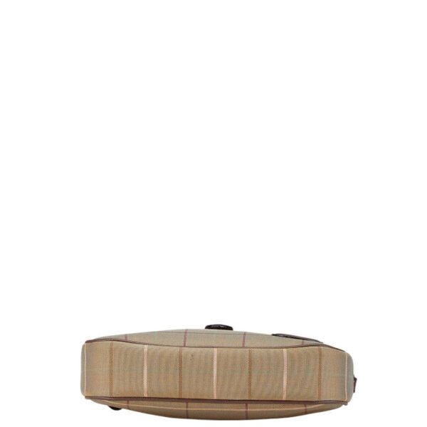 Burberry Check Logo Canvas Leather Shoulder Bag - Image 3