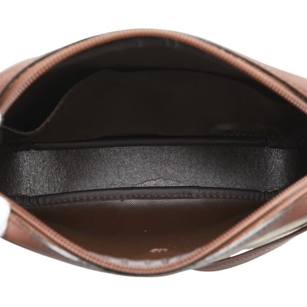 Burberry Check Logo Canvas Leather Shoulder Bag - Image 4