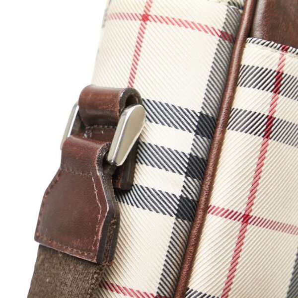 Burberry Nova Check Canvas Leather Shoulder Bag - Image 4